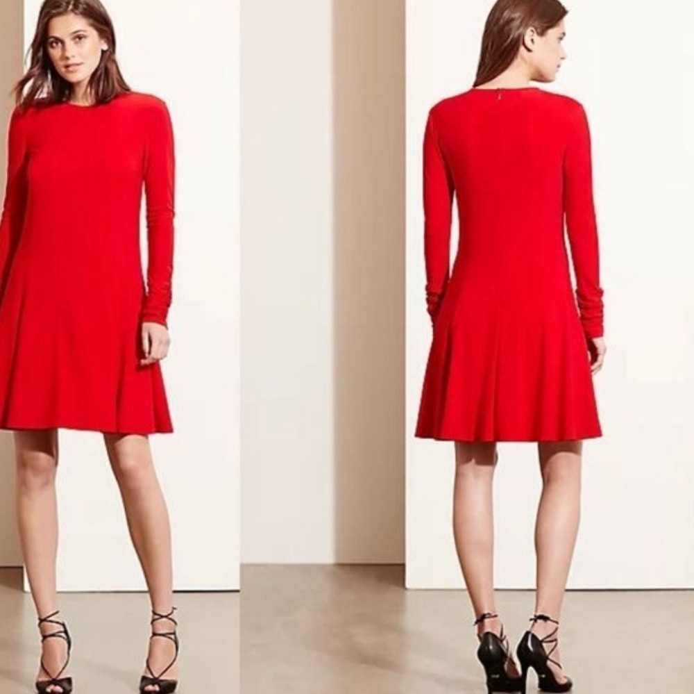 Lauren Ralph Lauren Red Long Sleeve Dress Small